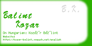 balint kozar business card